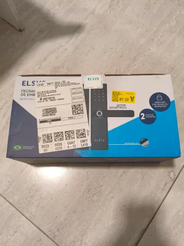 Fechadura Digital de Embutir com Biometria Elsys ESF-DE2000B Preta - Lacrada