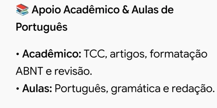 Apoio Acadêmico & Aulas de Português