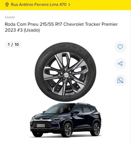 1 roda com pneu Chevrolet tracker premier 2023 