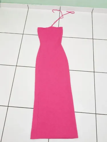 Vestido Longo Rosa | Frente Única | Elegante | Tam. P/M