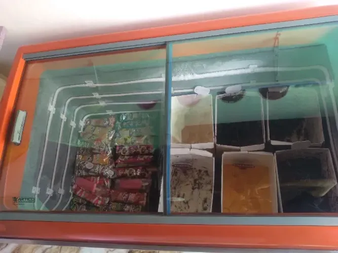 Freezer horizontal tampa de vidro