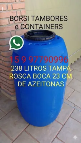 Tambor Plástico 238 Litros Bombona Container IBC Galão