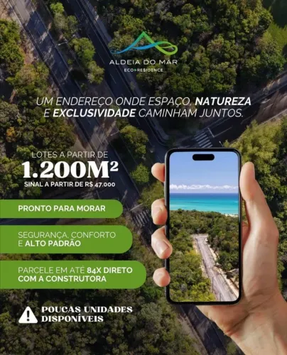 * LOTES INVESTIMENTO E VALORIZAÇÃO EM IPIOCA - 1200M2 - LOTES COM VISTA MAR