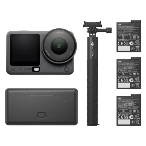 Câmera de Ação DJI Osmo Action 6 Adventure Combo 38MP WiFi 50GB - Preto