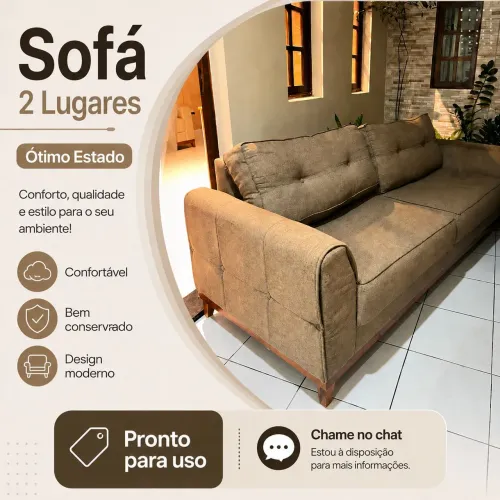 Sofá 2 Lugares Confortável e Bem Conservado