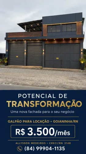 Galpão Comercial Para Alugar em Goianinha/RN - 228 m2