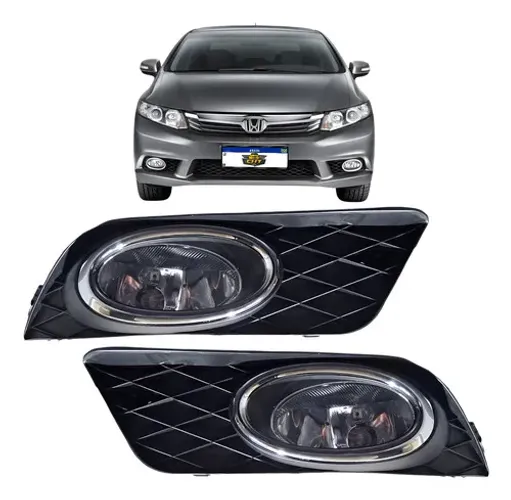 Par Farol Milha Auxiliar Honda Civic G9 2012 2013 2014 2015 Preto