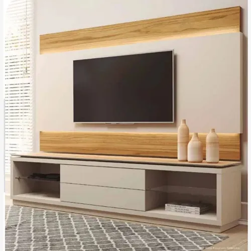 Rack e Painel Província Off White/Naturale