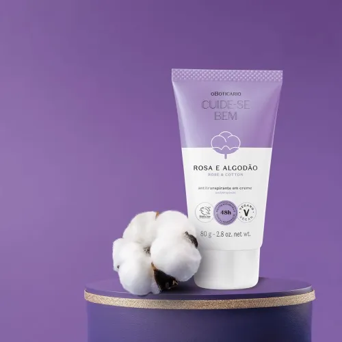 Antitranspirante Em Creme<br>Cuide-Se Bem Rosa E Algodão<br>80G