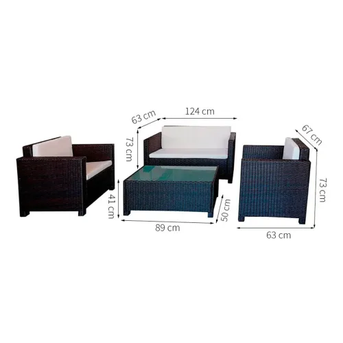 Conjunto sofá para área externa Selina Mobly
