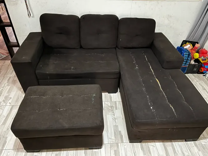 Sofás 6 Lugares com pufe  