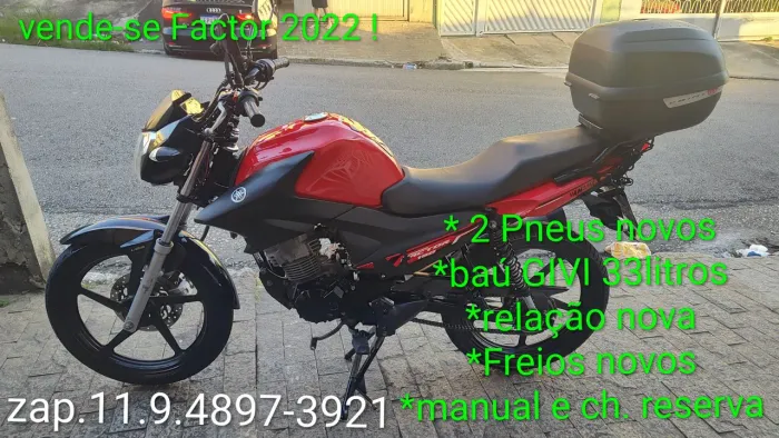 Yamaha Factor *2 PNEUS NOVOS e BAÚ GIVI*