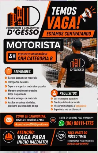 Vaga de motorista