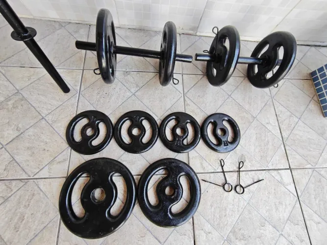 Kit Halteres com Barras e Anilhas