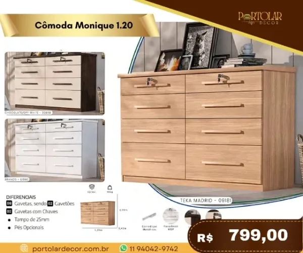 Cômoda Monique, a pronta entrega