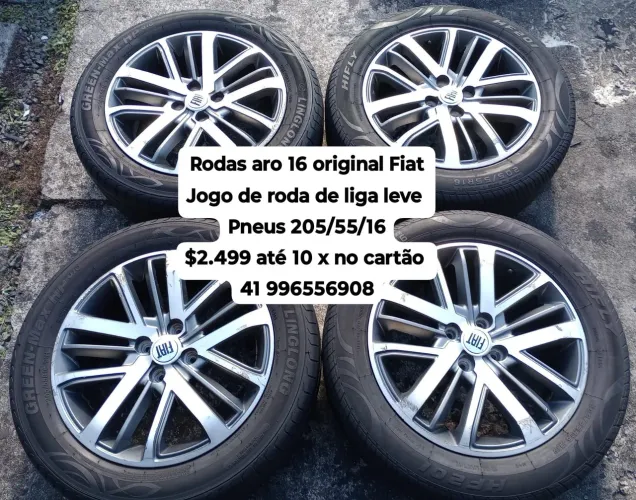 Rodas de liga leve aro 16 jogo roda com pneus furação 4x98 original Fiat 