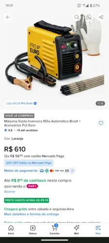 Máquina de solda inversora 165