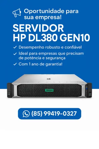 Servidor HP DL380 Gen10 | Xeon Gold | 128GB | SSD | 1 Ano de Garantia