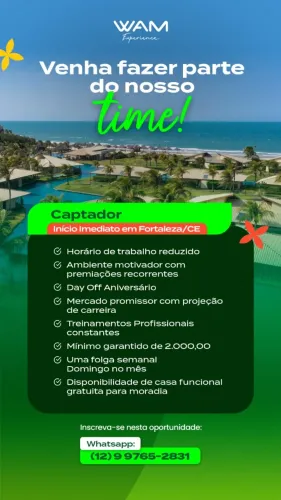 Vaga para Promotor de Marketing em Aquiraz
