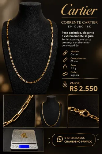 Corrente Cartier em ouro 18k