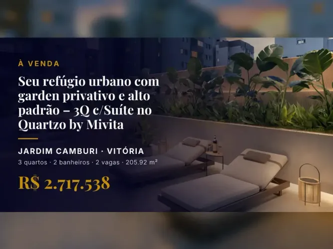 Viva com Sofisticação em Jardim Camburi: Apartamento Garden com 3 Quartos