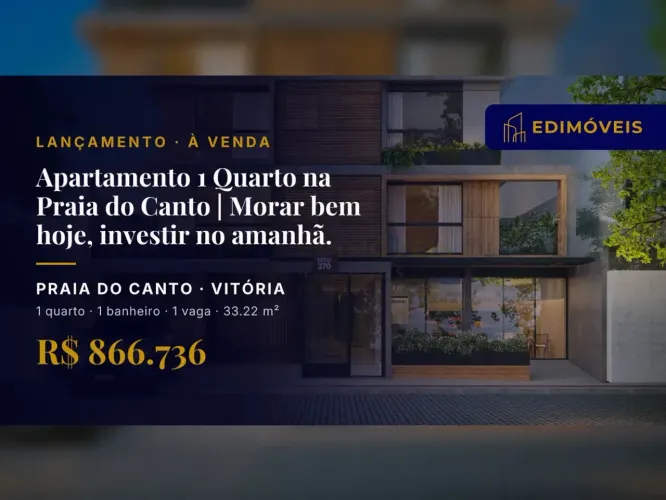 Praia do Canto: Apartamento 1 Quarto em Condomínio Moderno