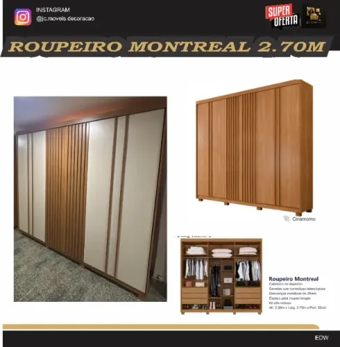 GUARDA ROUPA MONTREAL 6 PORTAS