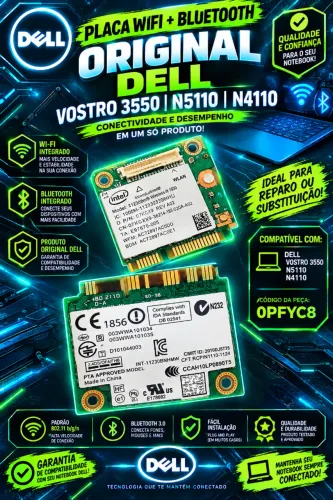 Placa WIFI Com Bluetooth Original DELL INSPIRON N5110
