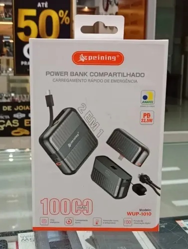 POWER BANK COMPARTILHADO 10000 mAh PEINING