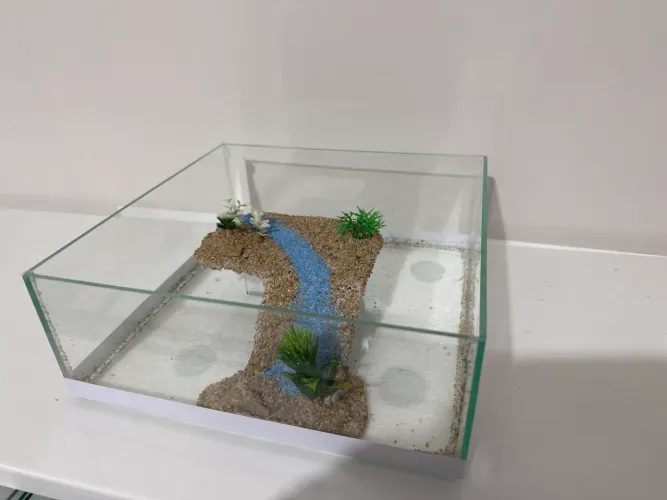 Aquaterrario novo modelo tabuleiro plataforma central 
