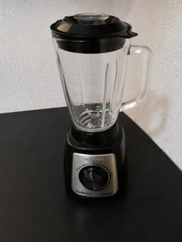 MONDIAL Liquidificador Turbo Glass Jarra de Vidro, Preto/Inox, 1400W, 220V - L-1400 GI