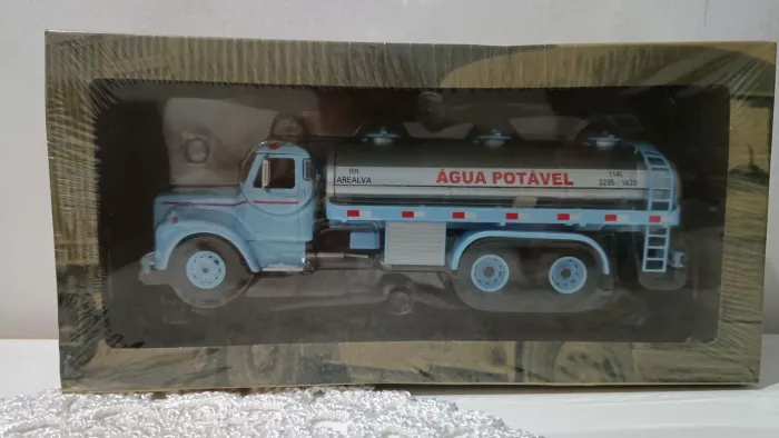 Miniatura de caminhão utilitário, caminhão pipa água potável, escala 1/43, novo na caixa