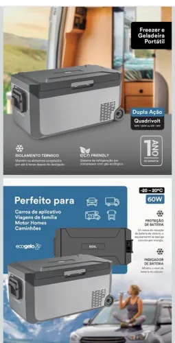 Freezer e Geladeira Portátil Eos 35 Litros Efc40 110v/220v/12v/24v