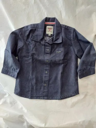 camisa social jeans infantil,  tamanho 1