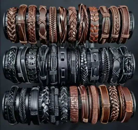 Pulseiras de couro mascuoina