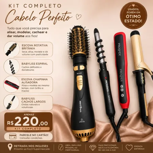 KIT COMPLETO PARA CABELO - PRATICIDADE E RESULTADO DE SALÃO EM CASA!