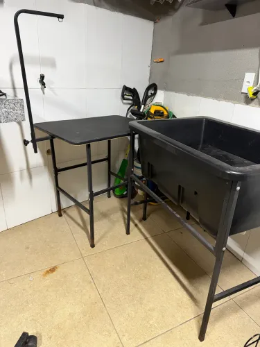 Banheira e mesa de banheiro e tosa 