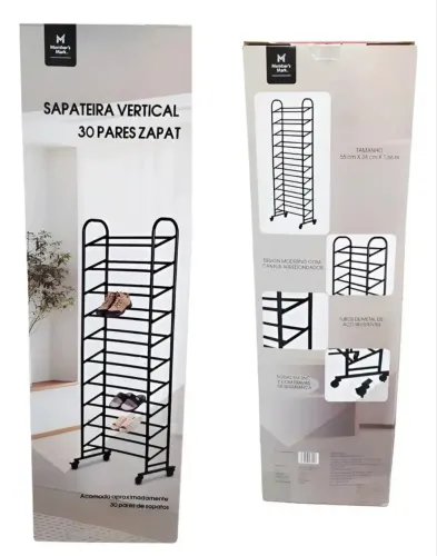 Sapateira aço inox 30 pares sapato