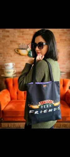 Bolsa Ecobag artesanal grande, Série Friends 