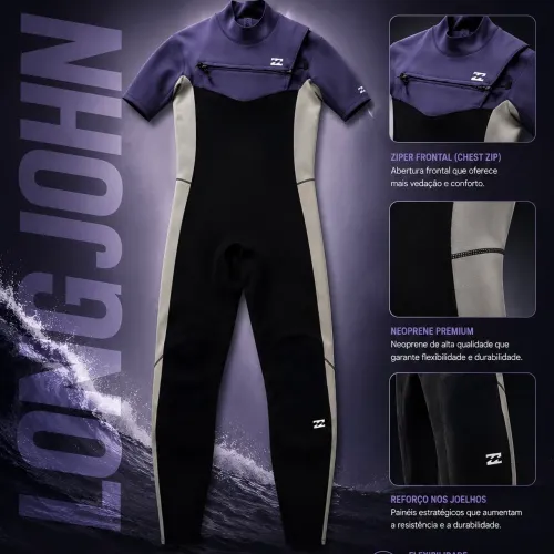 Long John Billabong Revolution 2/2mm Manga Curta