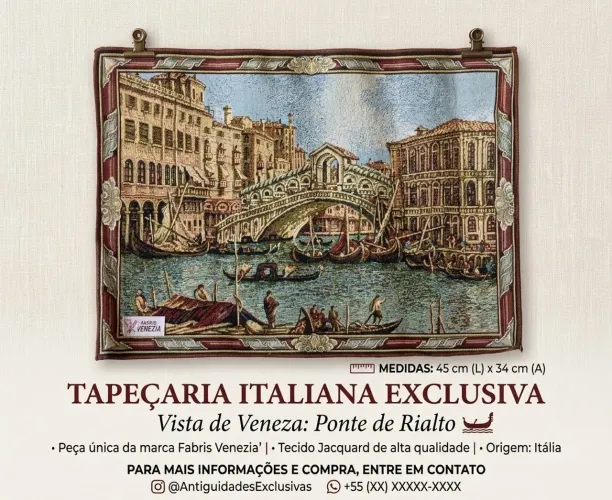 Painel decorativo em tapeçaria italiana