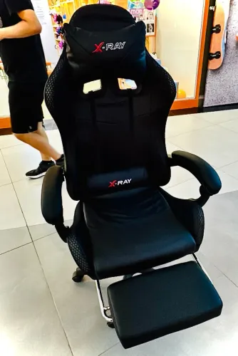 Cadeira Gamer e escritório X-Ray fit com LED RGB, COR PRETA COURO SINTÉTICO, NOVA ! 