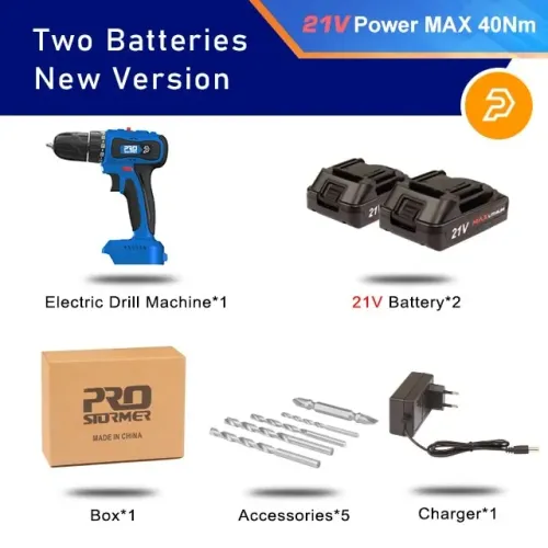 Parafusadeira Prostormer 21v 2 Baterias - Novo - Pronta Entrega!!