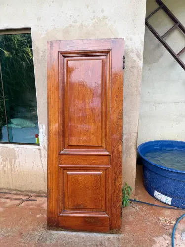 Porta demolição madeira ipê maciça almofada 2,08 x 0,82 4 centímetros de largura 