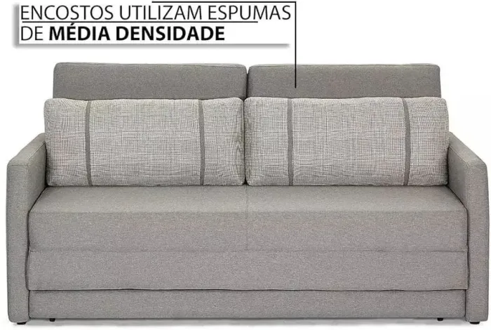 Sofá Cama Herval Versátil Queen 1,76M - Linho cinza