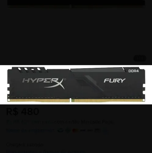 Memória RAM 8Gb 3600 mhz ddr4 novo