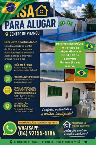 FERIADAÕ DA INDEPENDÊNCIA CASA PARA ALUGAR EM PITANGUI