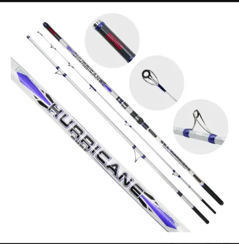 Vara Pesca De Praia Rapala Hurricane Surf Hibrida 4,20m 225g Cor Branco