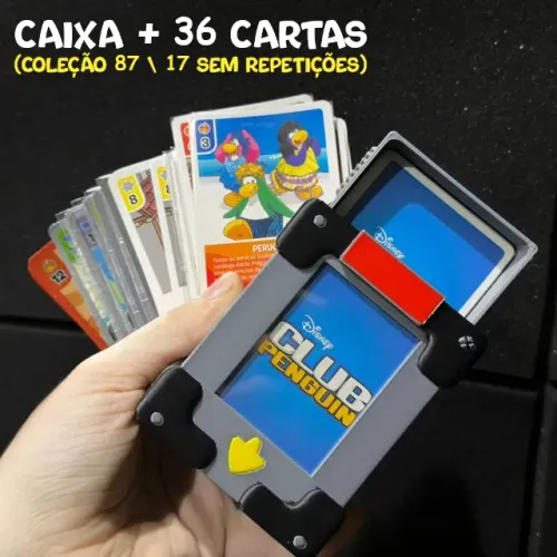 Coleção Card Jitsu Fogo 36/87 (17 S/ REPETIÇÃO) + Caixa EPF Phone Club Penguin Disney