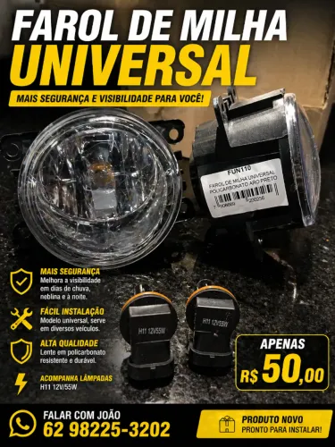 Farol de milha universal 40 reais 